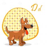 Friendly Smiling Dog with Retro Pattern and Sample Text